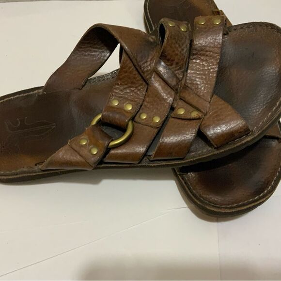 Frye Men Leather LudLow Slide Sandals Size 10 (11.25”) main image 5